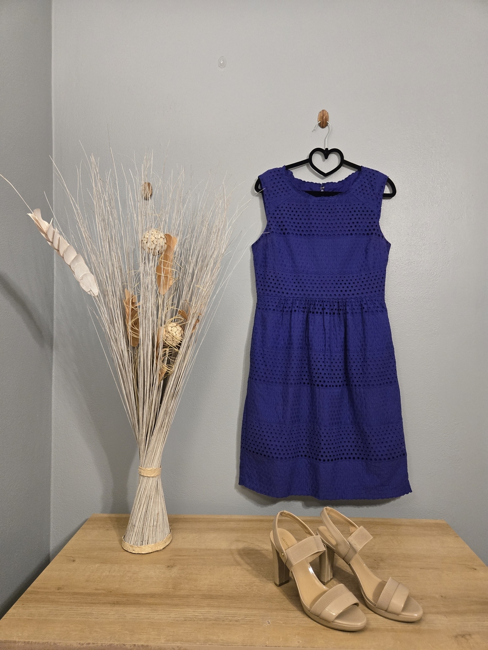 J.Crew Lucille Ultra Violet Purple Cotton Eyelet Dress Size 8